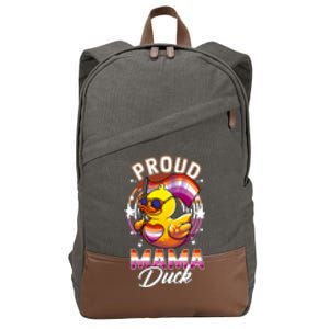 Lgbt Mama Duck Lgbtq Proud Mom Lesbian Daughter Gay Ally Gift Cotton Canvas Backpack