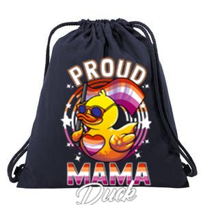 Lgbt Mama Duck Lgbtq Proud Mom Lesbian Daughter Gay Ally Gift Drawstring Bag