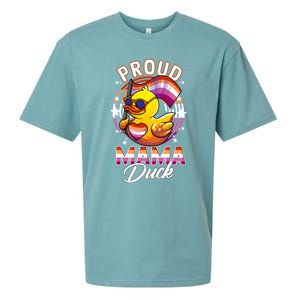 Lgbt Mama Duck Lgbtq Proud Mom Lesbian Daughter Gay Ally Gift Sueded Cloud Jersey T-Shirt