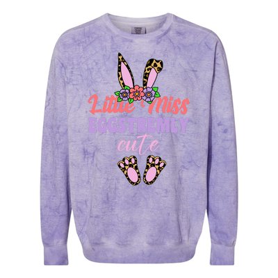 Little Miss Eggstremly Cute Easter Bunny Colorblast Crewneck Sweatshirt