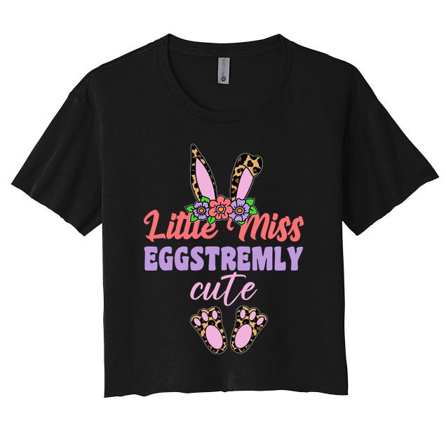 Little Miss Eggstremly Cute Easter Bunny Crop Top