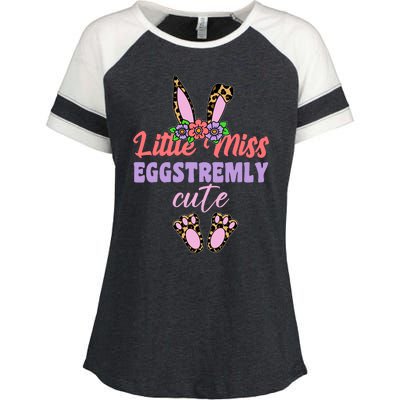 Little Miss Eggstremly Cute Easter Bunny Enza Ladies Jersey Colorblock Tee