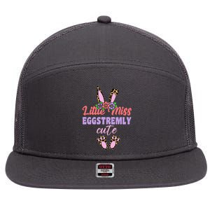 Little Miss Eggstremly Cute Easter Bunny 7 Panel Mesh Trucker Snapback Hat