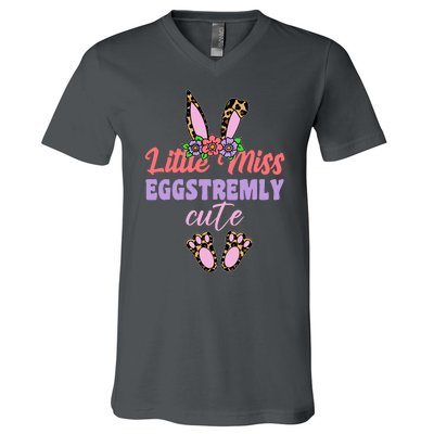 Little Miss Eggstremly Cute Easter Bunny V-Neck T-Shirt