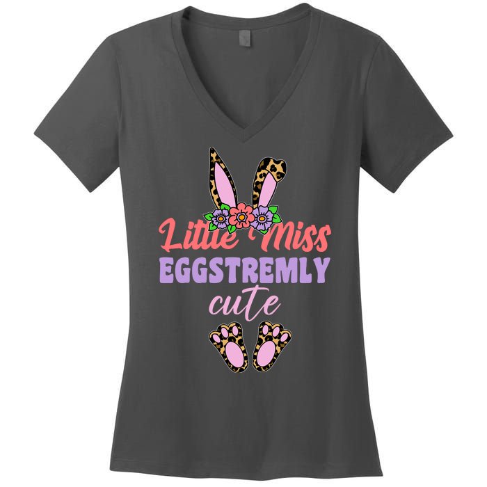 Little Miss Eggstremly Cute Easter Bunny Women's V-Neck T-Shirt