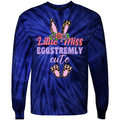 Little Miss Eggstremly Cute Easter Bunny Tie-Dye Long Sleeve Shirt