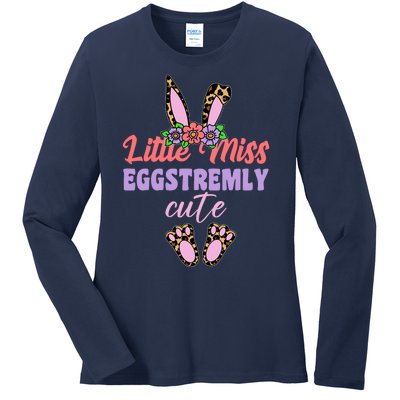 Little Miss Eggstremly Cute Easter Bunny Ladies Long Sleeve Shirt