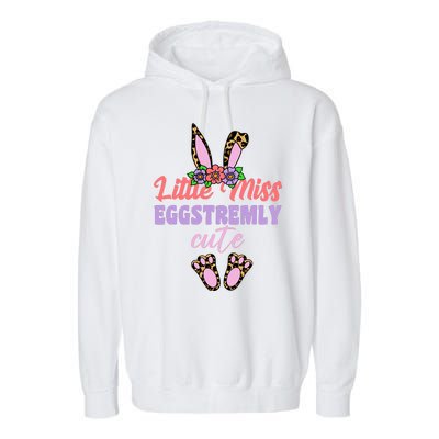 Little Miss Eggstremly Cute Easter Bunny Garment-Dyed Fleece Hoodie