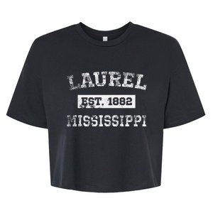 Laurel Mississippi Est. 1882 Distressed Bella+Canvas Jersey Crop Tee