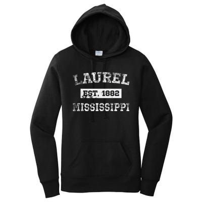 Laurel Mississippi Est. 1882 Distressed Women's Pullover Hoodie