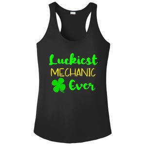 Luckiest Mechanic Ever St Patrick's Day Irish Gift Ladies PosiCharge Competitor Racerback Tank