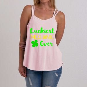 Luckiest Mechanic Ever St Patrick's Day Irish Gift Women's Strappy Tank