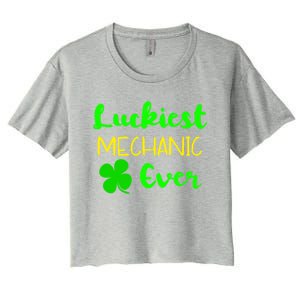 Luckiest Mechanic Ever St Patrick's Day Irish Gift Women's Crop Top Tee