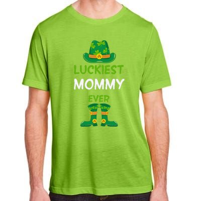 Luckiest Mommy Ever Irish Mom St Patricks Day Family Outfit Adult ChromaSoft Performance T-Shirt