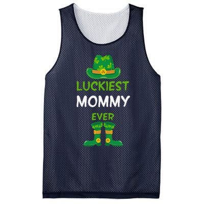 Luckiest Mommy Ever Irish Mom St Patricks Day Family Outfit Mesh Reversible Basketball Jersey Tank