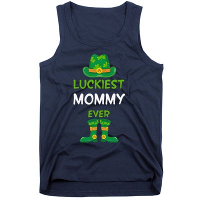 Luckiest Mommy Ever Irish Mom St Patricks Day Family Outfit Tank Top