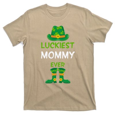 Luckiest Mommy Ever Irish Mom St Patricks Day Family Outfit T-Shirt