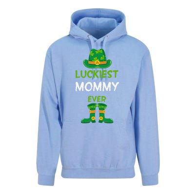 Luckiest Mommy Ever Irish Mom St Patricks Day Family Outfit Unisex Surf Hoodie