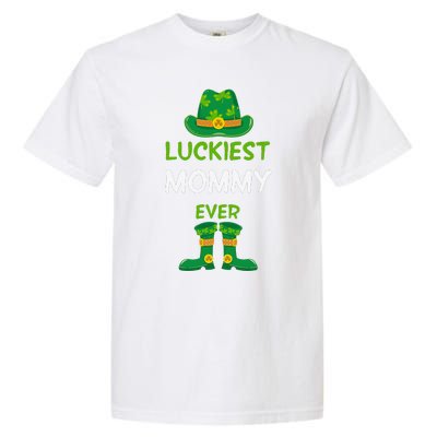 Luckiest Mommy Ever Irish Mom St Patricks Day Family Outfit Garment-Dyed Heavyweight T-Shirt