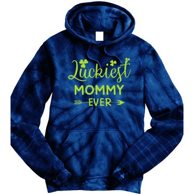 Luckiest Mommy Ever Matching St Patricks Day Gift For Mommy Tie Dye Hoodie