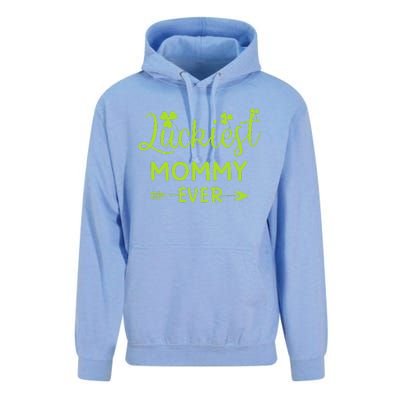 Luckiest Mommy Ever Matching St Patricks Day Gift For Mommy Unisex Surf Hoodie