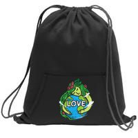 Love Mother Earth Planet Hug Nature Environment Earth Day Sweatshirt Cinch Pack Bag