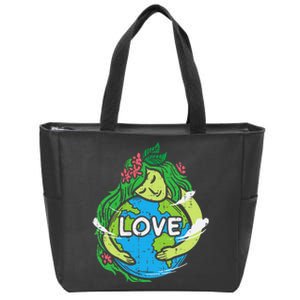 Love Mother Earth Planet Hug Nature Environment Earth Day Zip Tote Bag