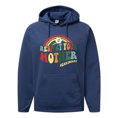 Love Mother Earth Gift Respect Our Planet Earth Meaningful Gift Performance Fleece Hoodie