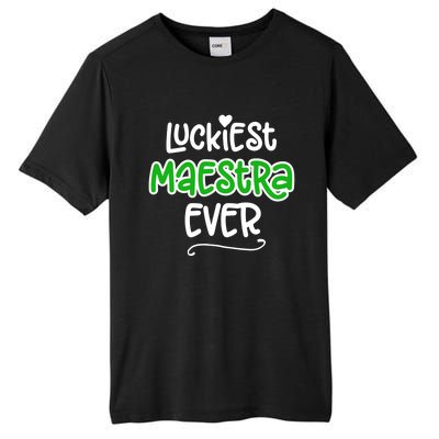 Luckiest Maestra Ever Bilingual Spanish Teacher Funny Gift Tall Fusion ChromaSoft Performance T-Shirt