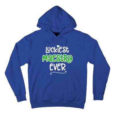 Luckiest Maestra Ever Bilingual Spanish Teacher Funny Gift Hoodie