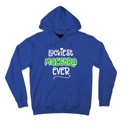 Luckiest Maestra Ever Bilingual Spanish Teacher Funny Gift Tall Hoodie