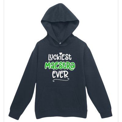 Luckiest Maestra Ever Bilingual Spanish Teacher Funny Gift Urban Pullover Hoodie