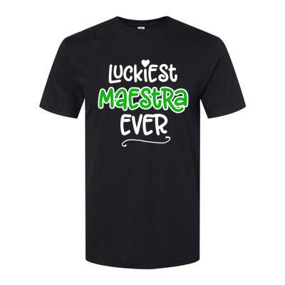 Luckiest Maestra Ever Bilingual Spanish Teacher Funny Gift Softstyle CVC T-Shirt