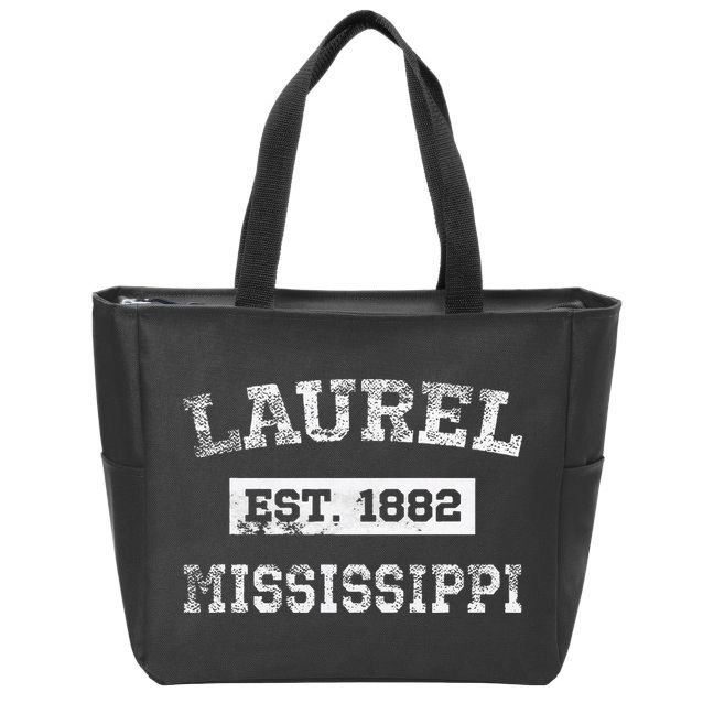 Laurel Mississippi Est. 1882 Distressed Zip Tote Bag