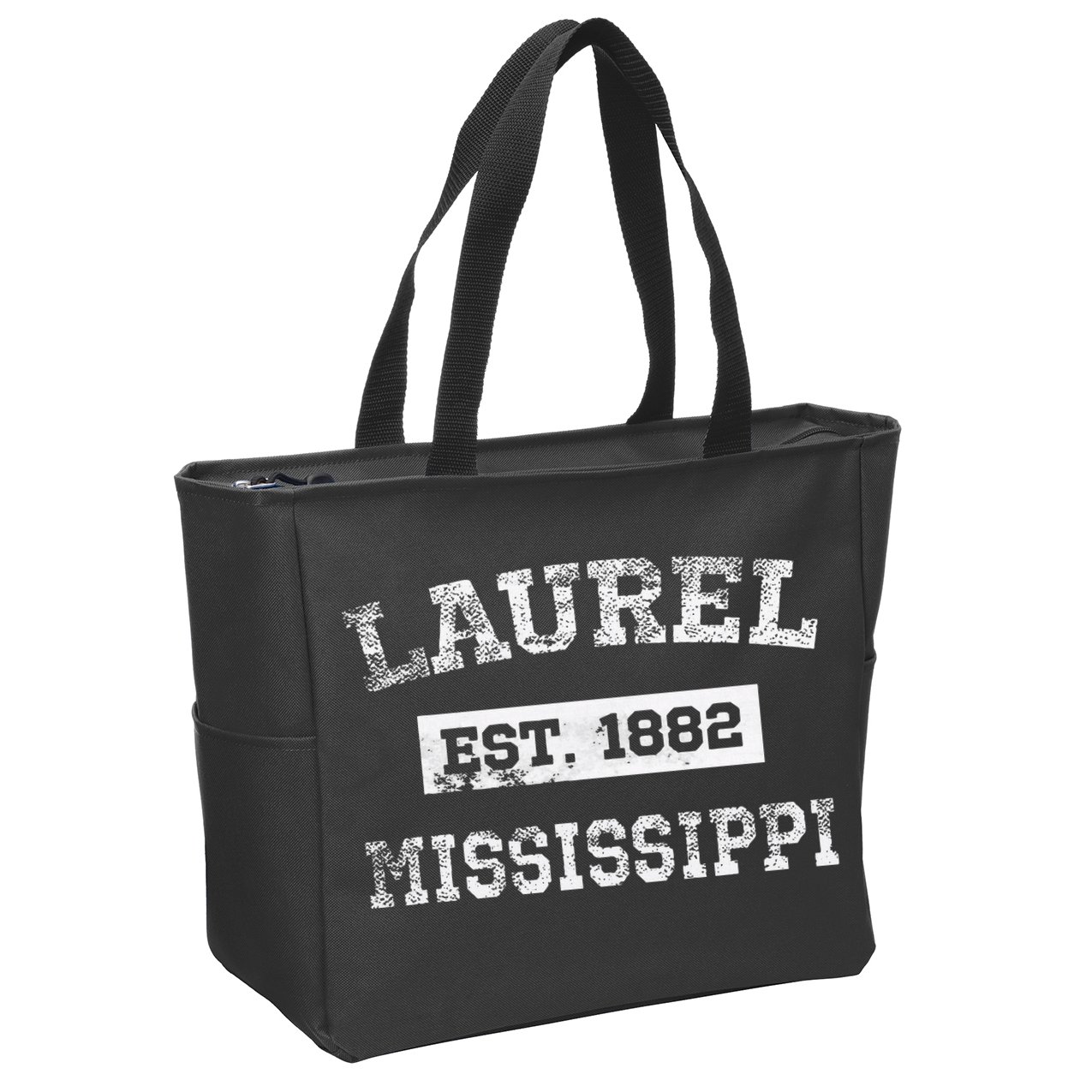 Laurel Mississippi Est. 1882 Distressed Zip Tote Bag