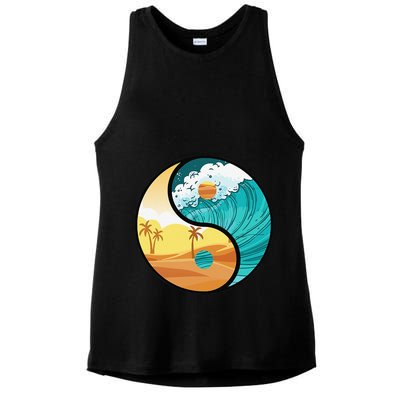 Love Mother Earth Yin Yang Save The Planet Symbolic Apparel Ladies PosiCharge Tri-Blend Wicking Tank