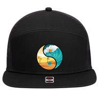 Love Mother Earth Yin Yang Save The Planet Symbolic Apparel 7 Panel Mesh Trucker Snapback Hat