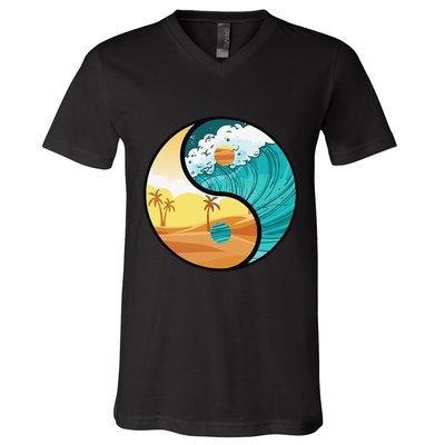 Love Mother Earth Yin Yang Save The Planet Symbolic Apparel V-Neck T-Shirt
