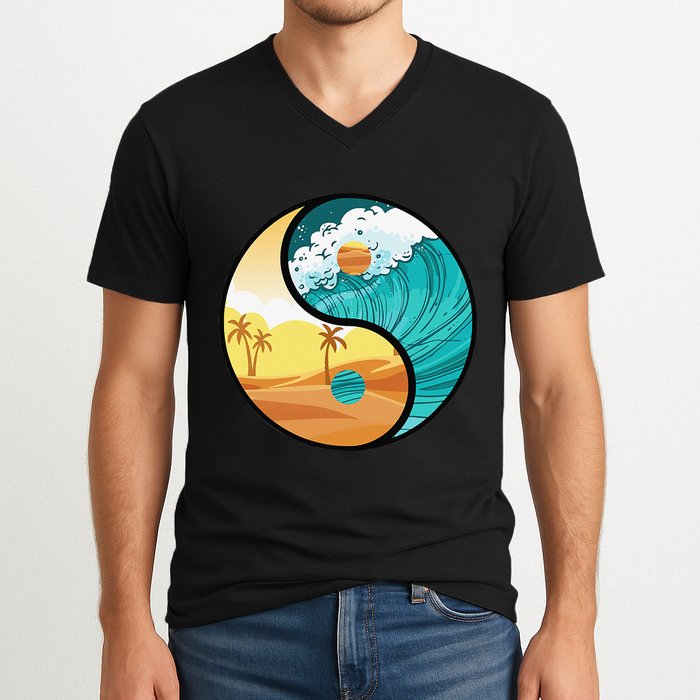 Love Mother Earth Yin Yang Save The Planet Symbolic Apparel V-Neck T-Shirt