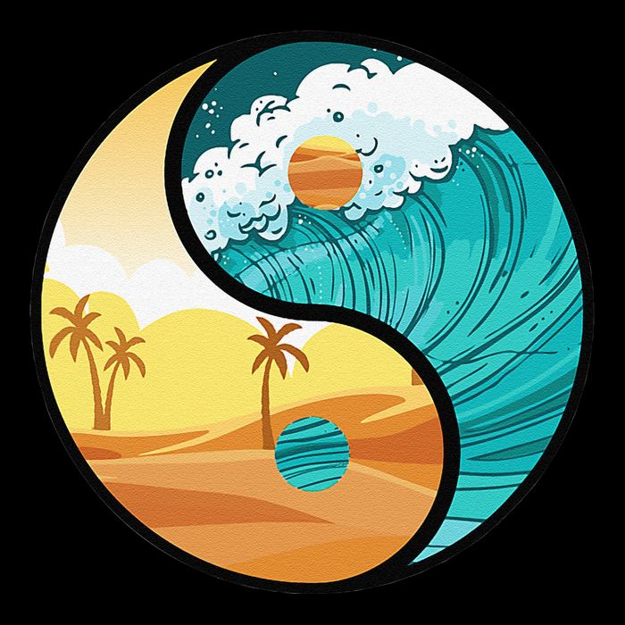 Love Mother Earth Yin Yang Save The Planet Symbolic Apparel V-Neck T-Shirt
