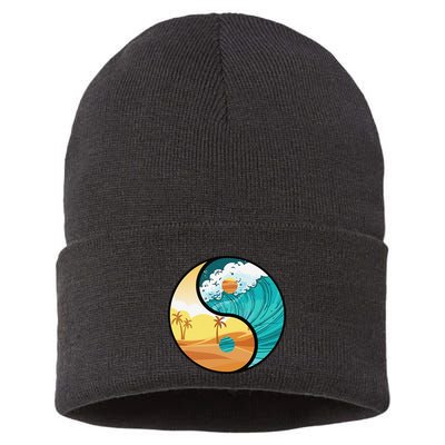 Love Mother Earth Yin Yang Save The Planet Symbolic Apparel Sustainable Knit Beanie