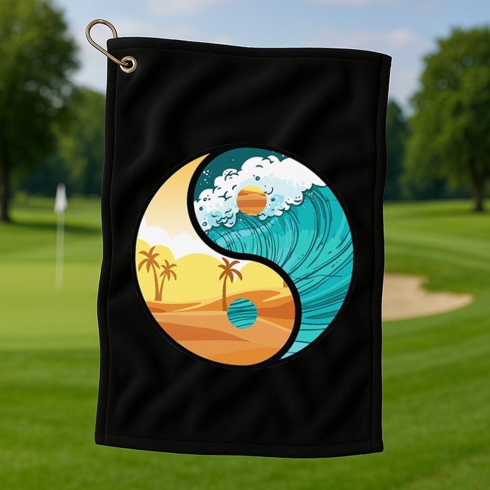 Love Mother Earth Yin Yang Save The Planet Symbolic Apparel Golf Towel