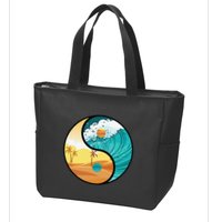 Love Mother Earth Yin Yang Save The Planet Symbolic Apparel Zip Tote Bag