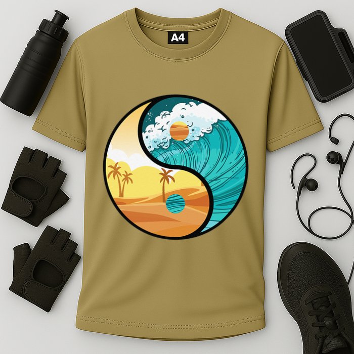 Love Mother Earth Yin Yang Save The Planet Symbolic Apparel Cooling Performance Crew T-Shirt