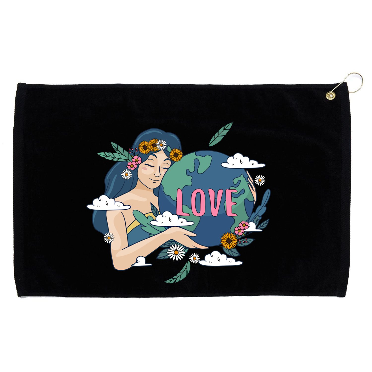Love Mother Earth 52nd Earth Day Save Our Planet Environt Cute Gift Grommeted Golf Towel
