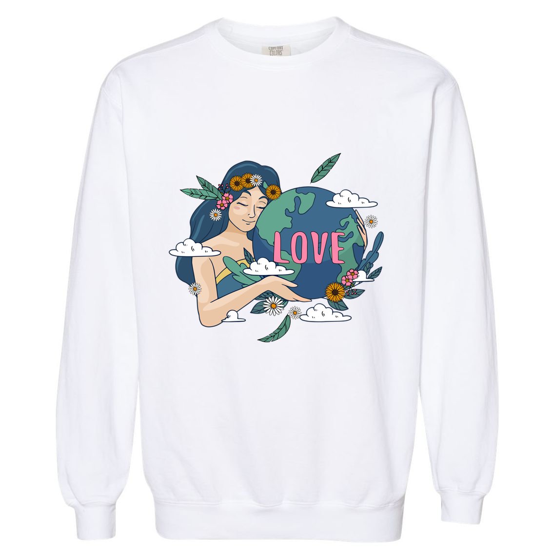 Love Mother Earth 52nd Earth Day Save Our Planet Environt Cute Gift Garment-Dyed Sweatshirt