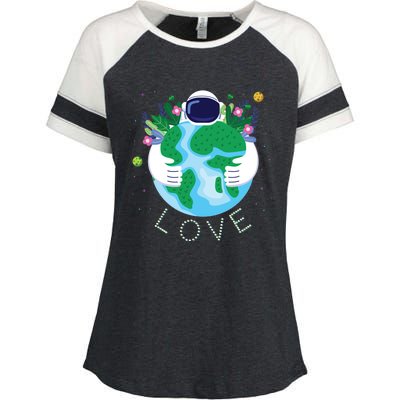 Love Mother Earth Day Save Our Planet Environt Astronaut Gift Enza Ladies Jersey Colorblock Tee