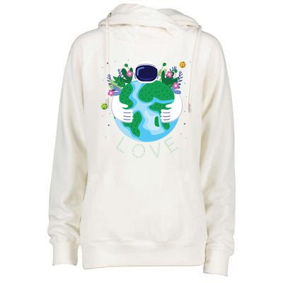 Love Mother Earth Day Save Our Planet Environt Astronaut Gift Womens Funnel Neck Pullover Hood