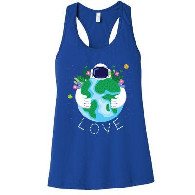 Love Mother Earth Day Save Our Planet Environt Astronaut Gift Women's Racerback Tank