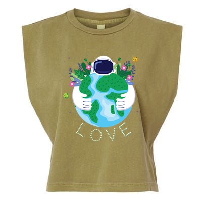 Love Mother Earth Day Save Our Planet Environt Astronaut Gift Garment-Dyed Women's Muscle Tee